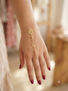 Gold-tone owl hand chain bracelet